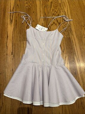 Pink & White Stripe Sundress with Tie Straps